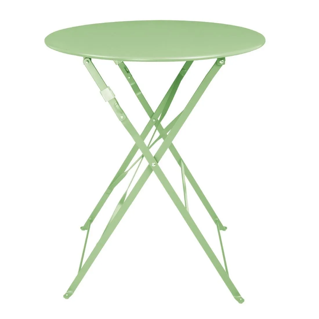 Mesa cuadrada plegable de acero verde claro 595 mm
