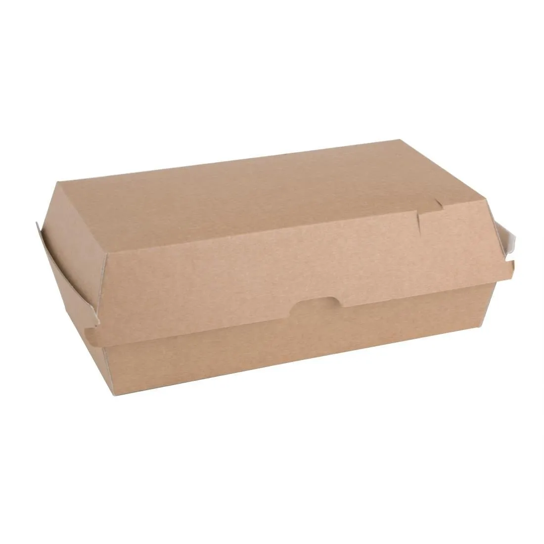 Grandes Cajas con Tapa de Bisagra Compostables 204 mm - Lote de 100