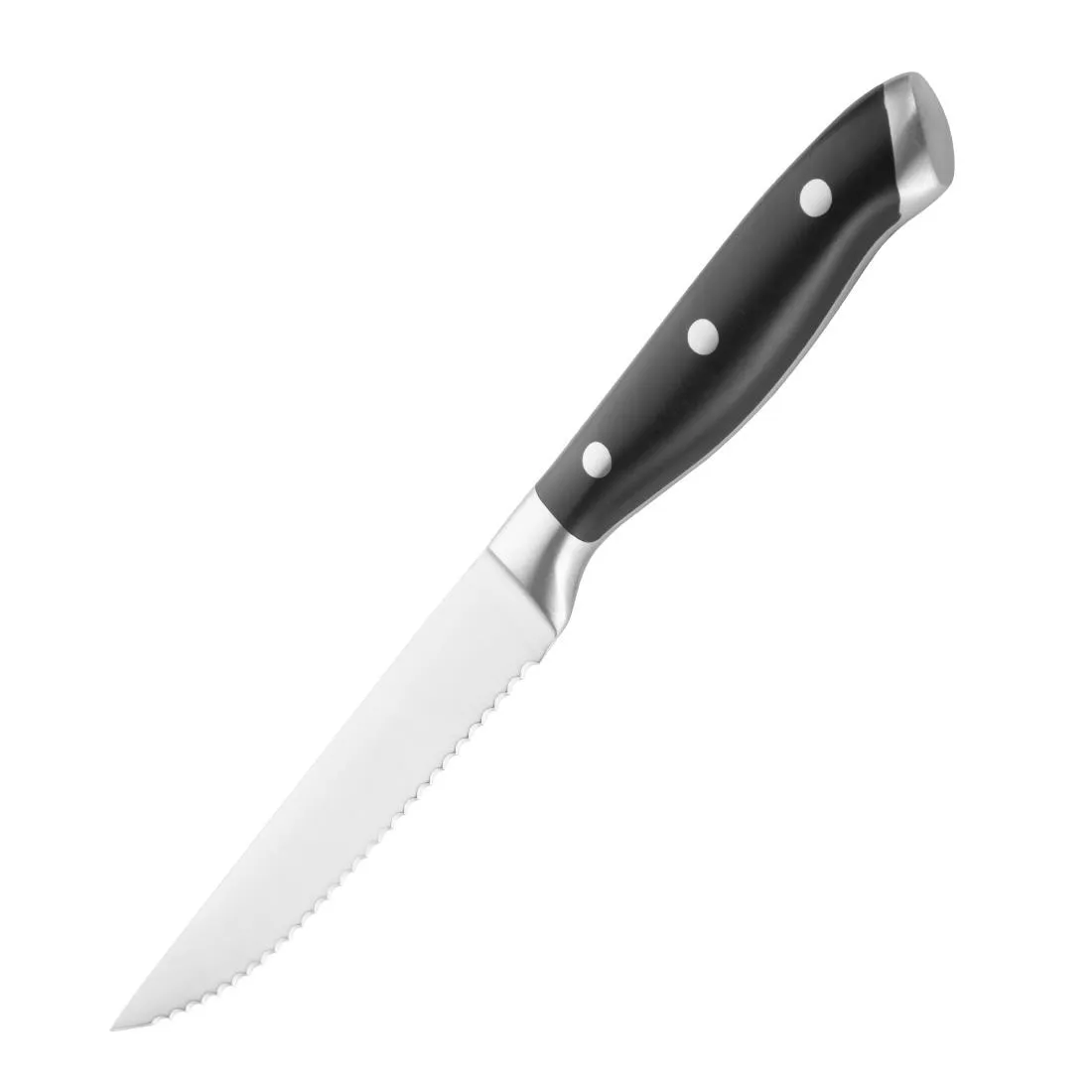 Cuchillo para Bistec Remachado con Mango de ABS Negro - Juego de 6