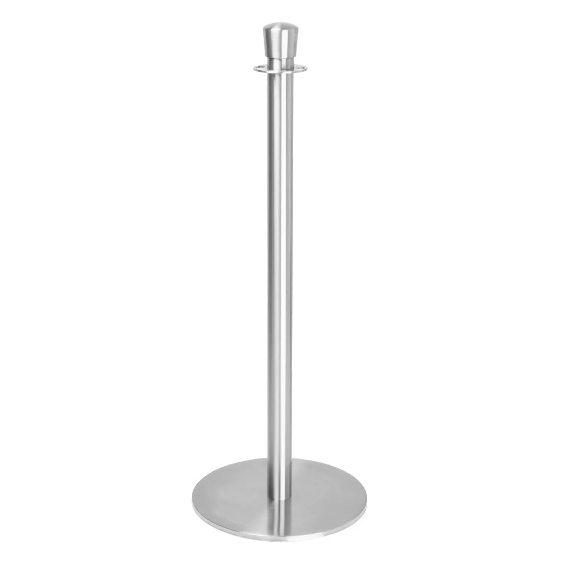 Poste Separador con Base Plana de Acero Inoxidable Cepillado - Pack de 2