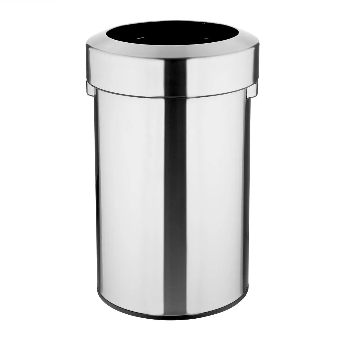 Papelera de Acero Cepillado con Tapa Abierta - 70 L