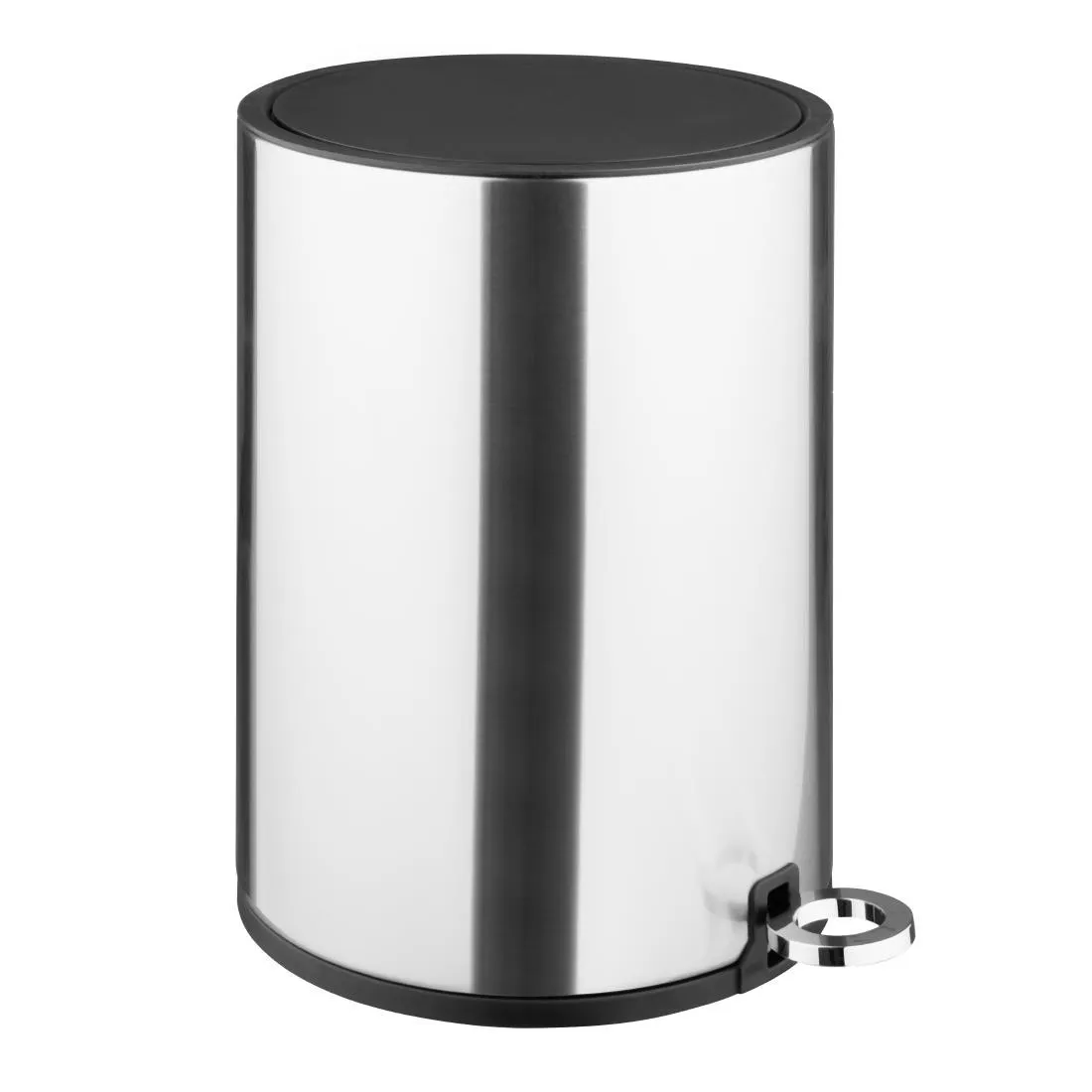 Cubo de Basura Redondo con Pedal de Acero Cepillado - 3 L