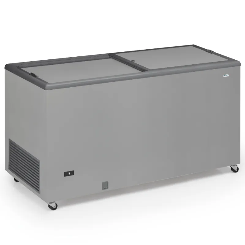 Congelador Arcón Profesional Aspecto Inox y Tapa Opaca - 500 L