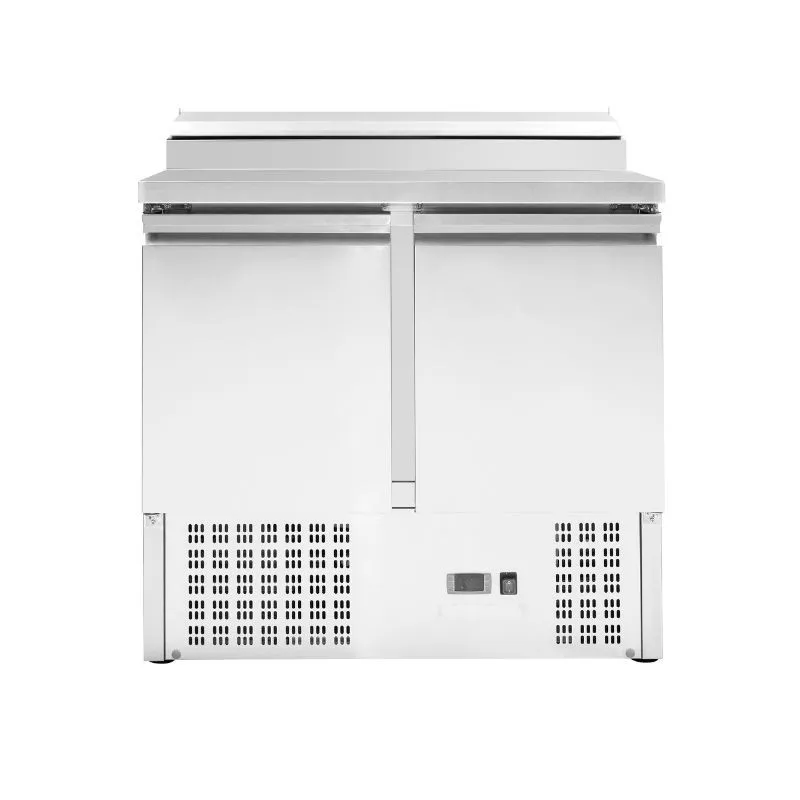 Saladette Refrigerada 240 L 2 Puertas Techo Abatible Inox, 5 Cubetas GN 1/6, Frío Estático 0/+10 °C