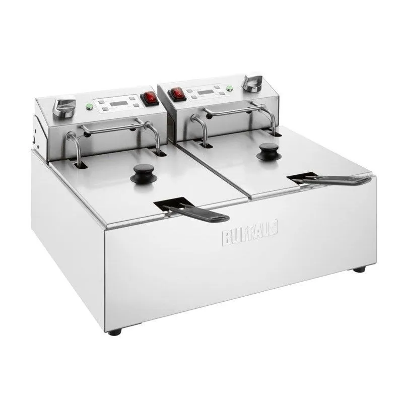 Freidora Eléctrica Doble Con Temporizador - 2 X 5 L