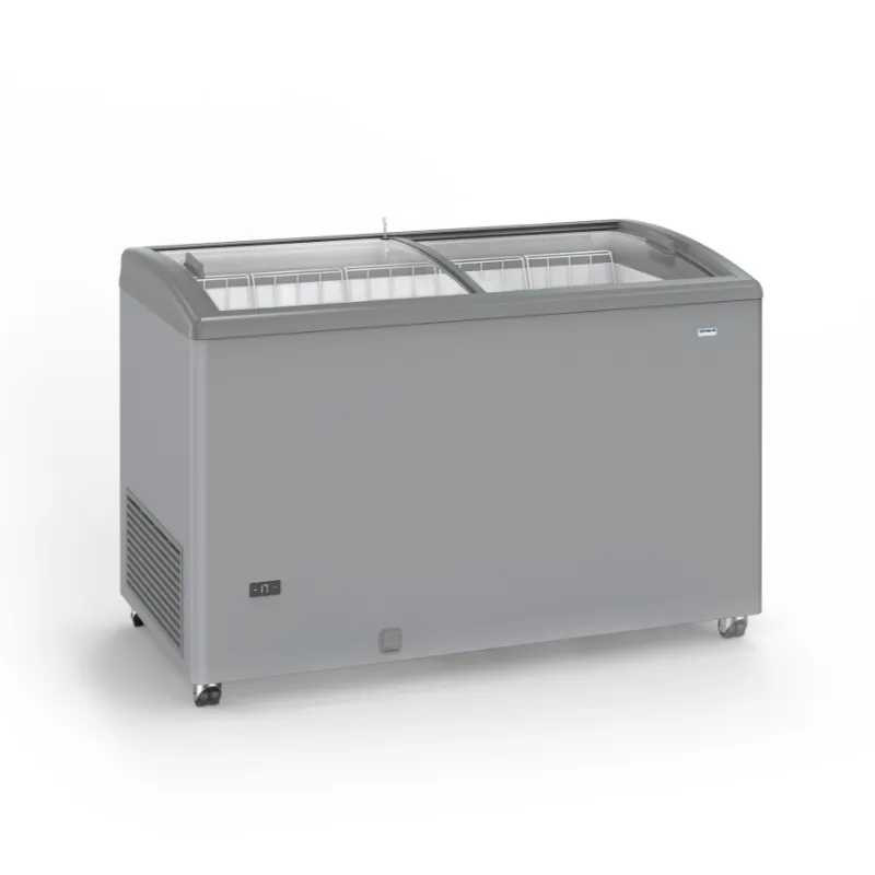Congelador de Acero Inoxidable con Puertas Correderas de Cristal - 400 L
