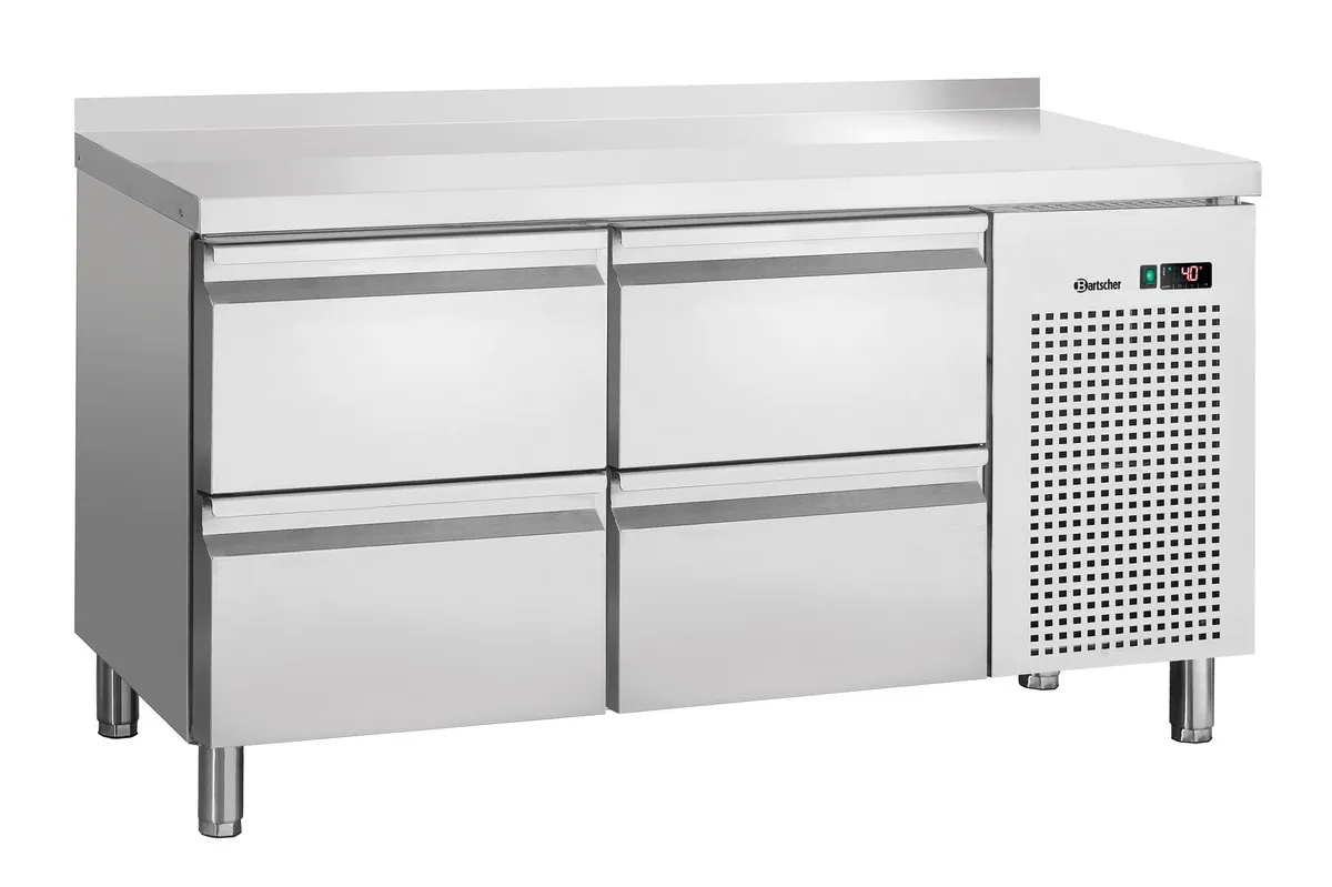 Mesa Refrigerada Positiva 4 Cajones GN 1/1 con Backsplash