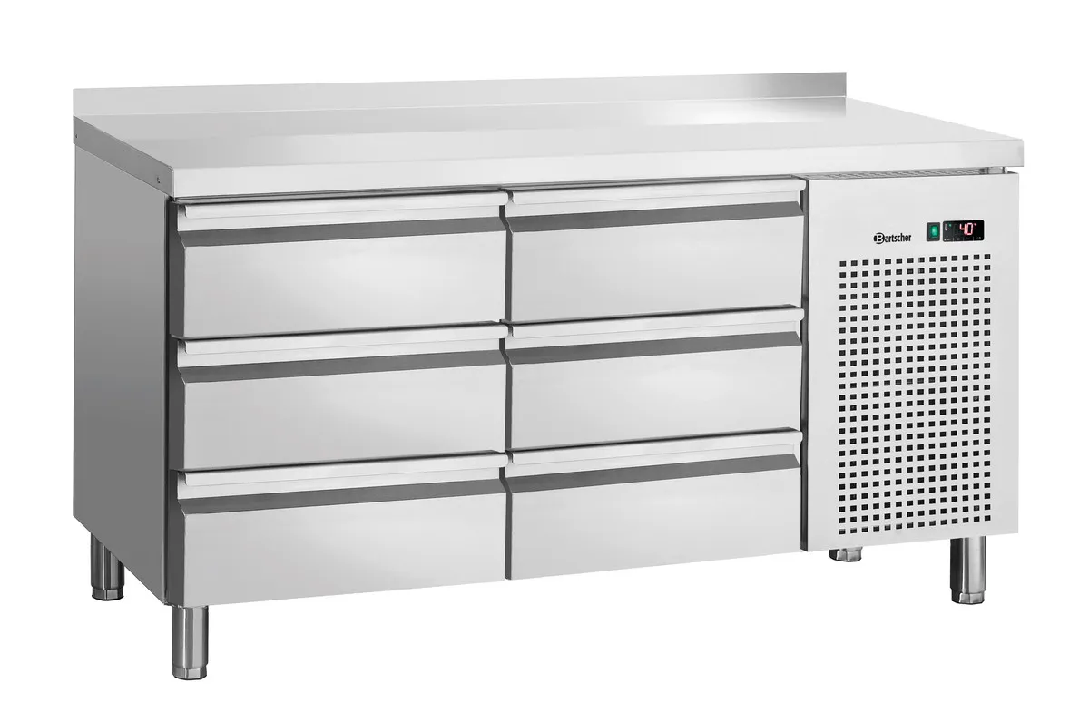 Mesa Refrigerada Positiva 6 Cajones GN 1/1 con Backsplash
