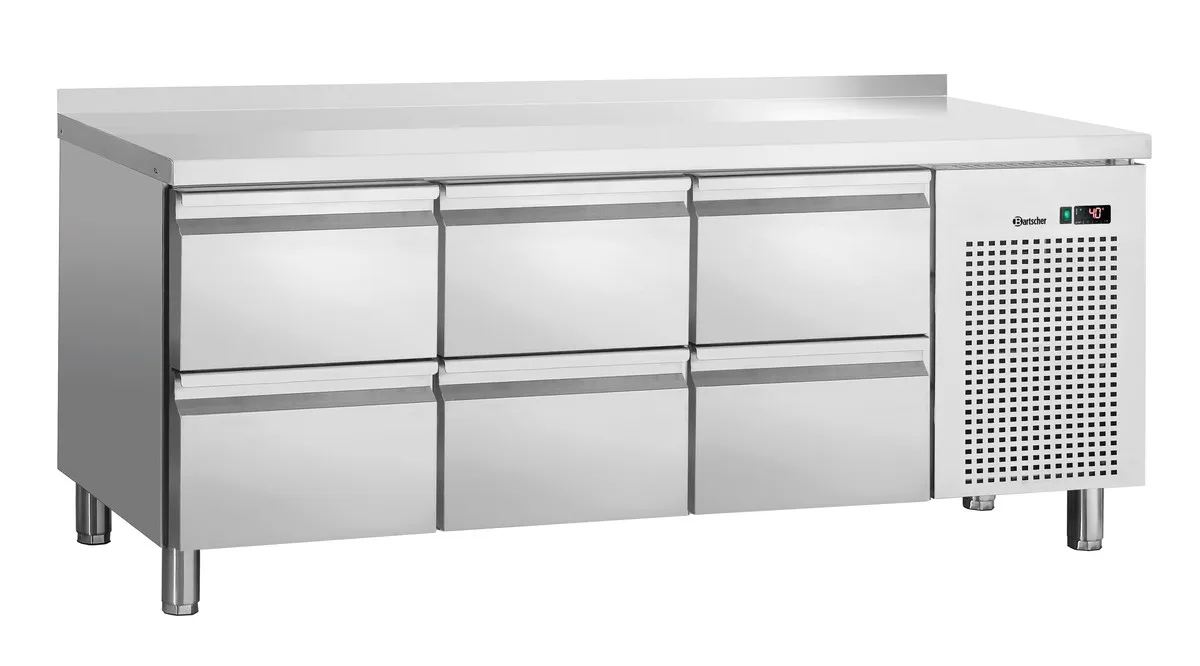 Mesa Refrigerada Positiva 6 Cajones GN 1/1 con Backsplash