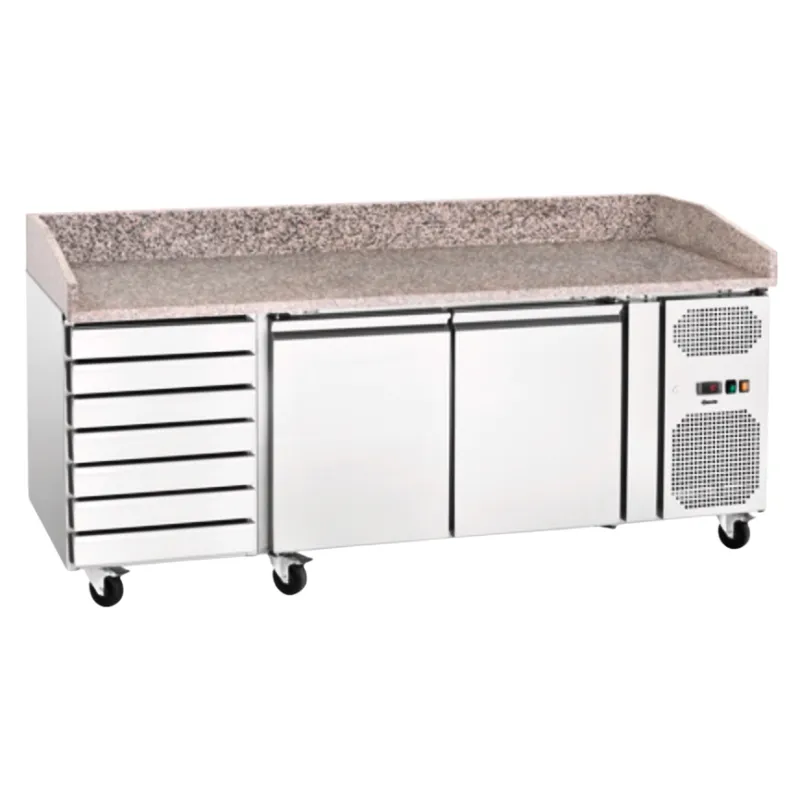 Mueble para Pizza Refrigerado con 2 Puertas y 7 Cajones