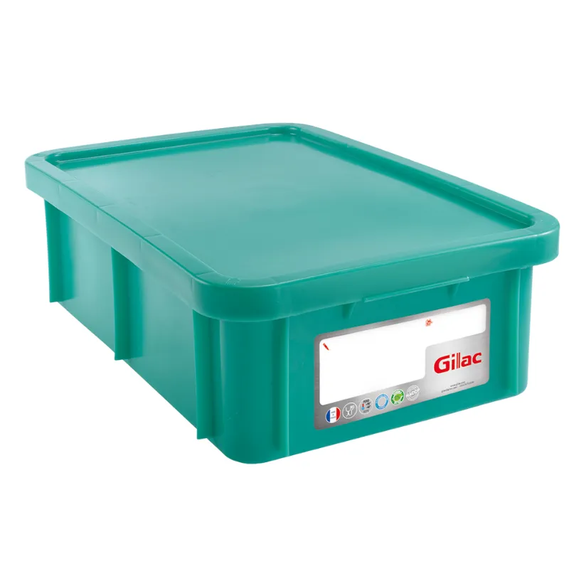 Cubo Rectangular 25 L con Tapa HACCP - Verde