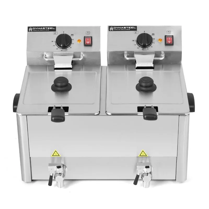 Freidora Profesional 2 x 8 L con Drenaje