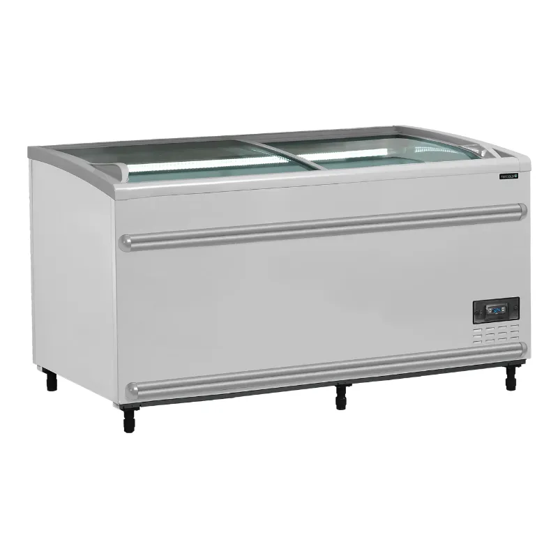 Refrigerador Congelador Tapa de Vidrio Curvado - Blanco - 422 L