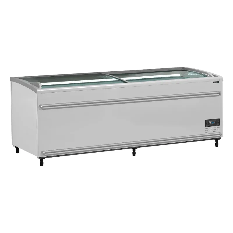 Refrigerador Congelador Tapa de Vidrio Curvado - Blanco - 584 L