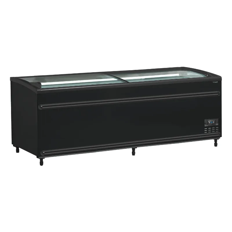Refrigerador Congelador Tapa de Vidrio Curvado - Negro - 584 L