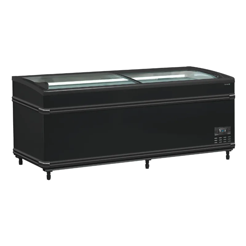 Refrigerador Congelador Tapa de Vidrio Curvado - Negro - 500 L