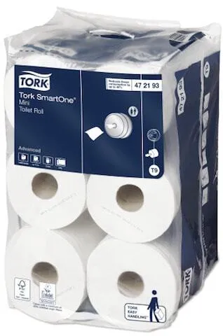 Papel higiénico en rollo Advanced blanco para Mini Dispensador - Tork SmartOne - Paquete de 12