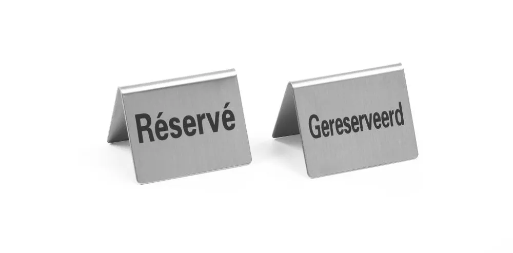 Caballete de mesa "Reservado" 50 x 35 mm - Lote de 4