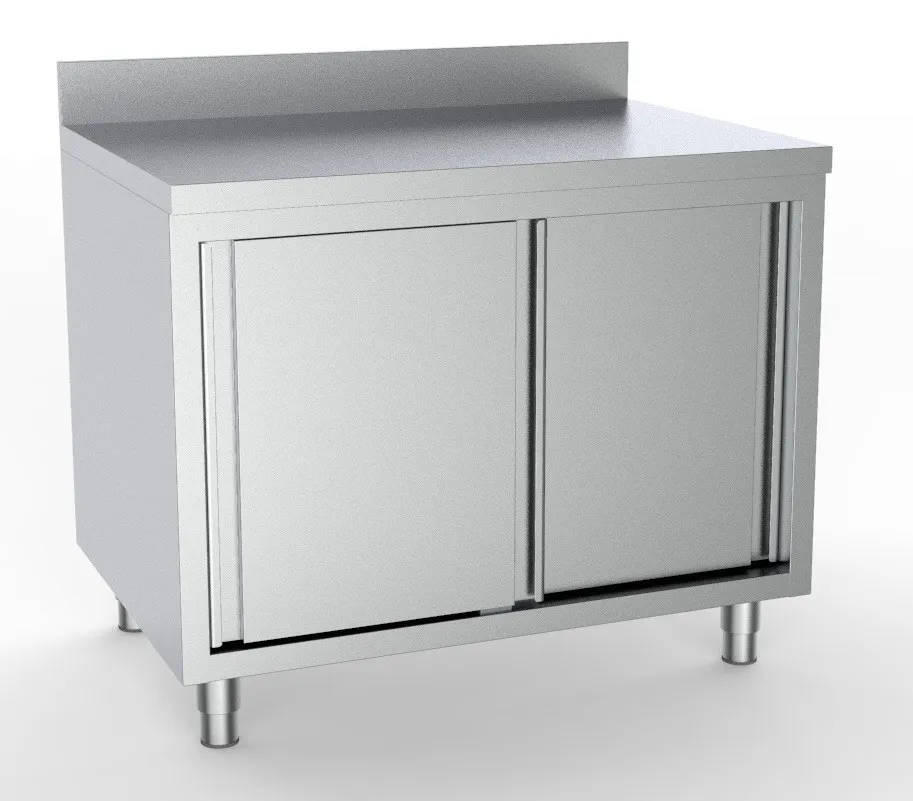 Mueble Inox Bajo con 2 Puertas con Salpicadero - L 2000 x P 600 mm - Reacondicionado