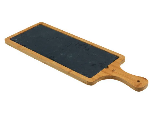 Tabla de pizarra y bambú 50x18