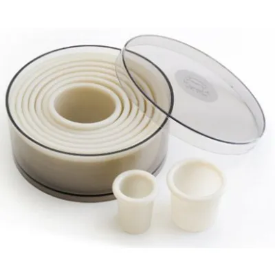 Caja 9 cortadores redondos de nylon lisos