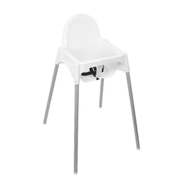 Silla alta blanca para bebé