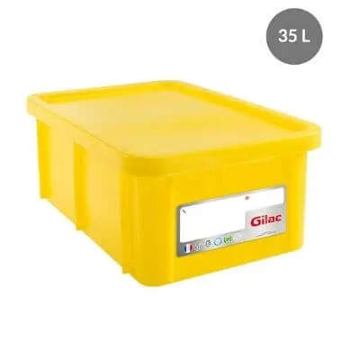 Bac Rectangular 35 L + Tapa Amarilla HACCP