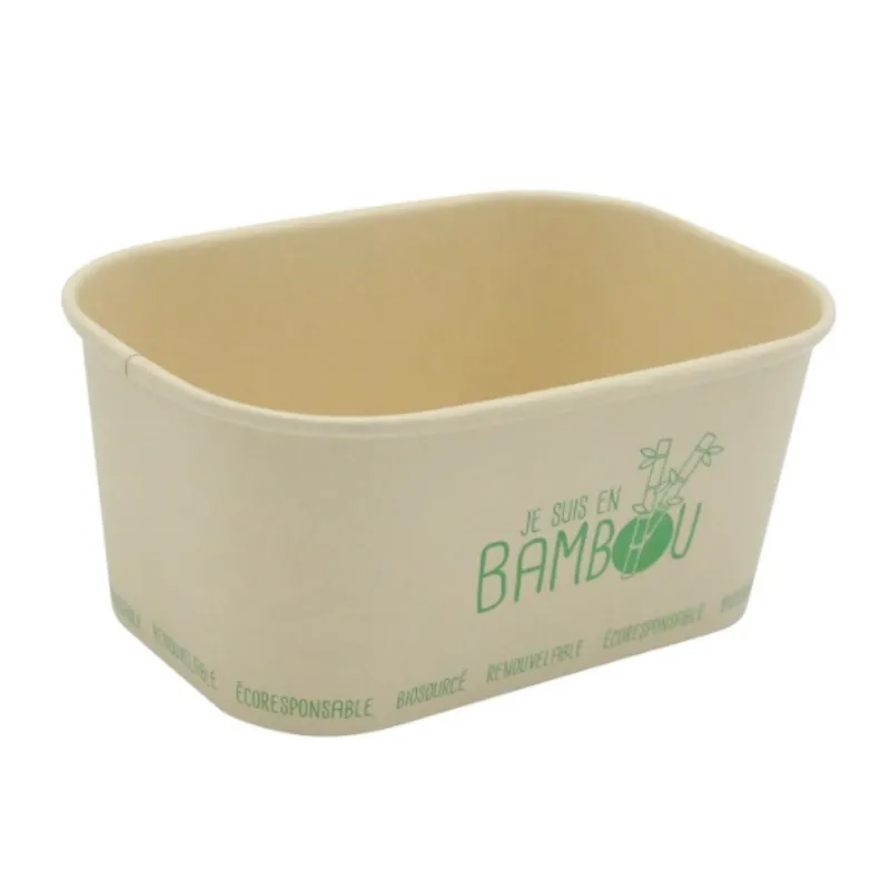 Barqueta de Bambú Microondable "Soy de Bambú" - 100 cl - Lote de 50