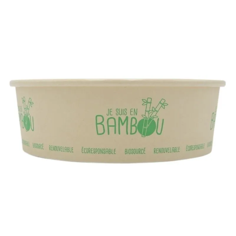Ensaladera de bambú - 480 ml - Lote de 50