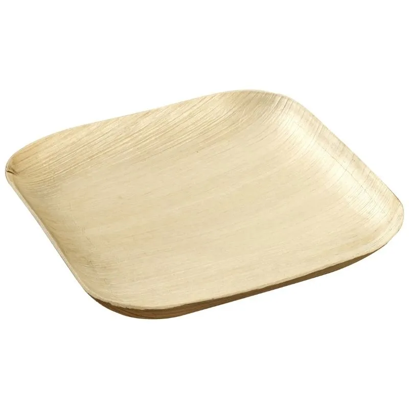 Plato cuadrado de palma - 150 x 150 mm - Lote de 25