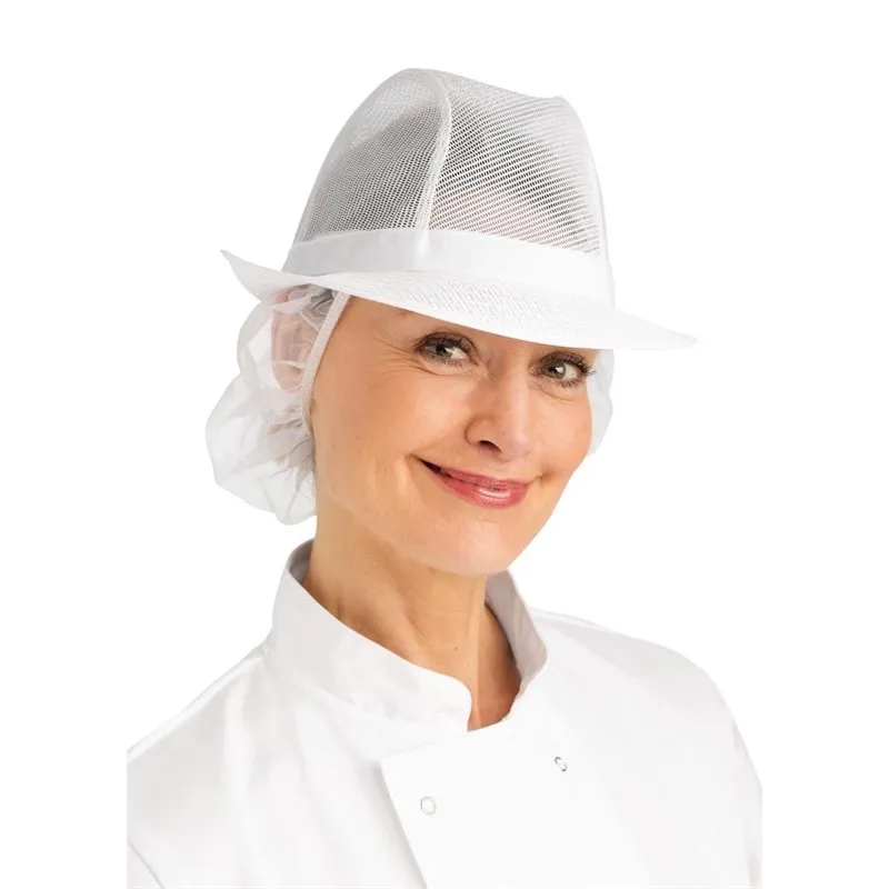 Sombrero Trilby Blanco con Rejilla - Talla L