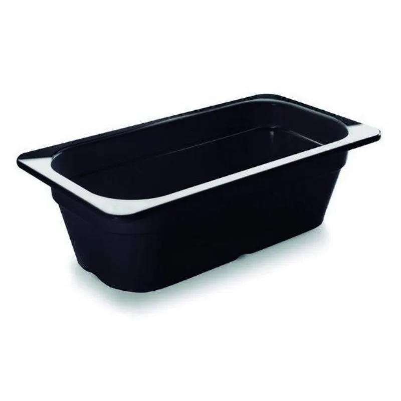 Bandeja gastronómica GN 1/3 de melamina negra - Profundidad 100 mm - 3,8 L