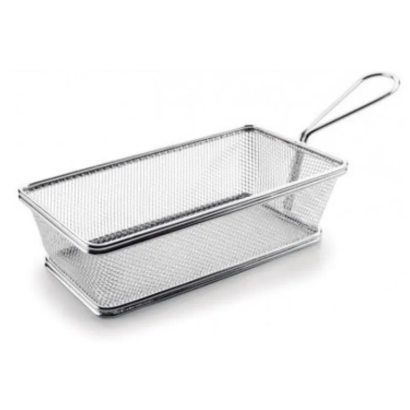 Cesta rectangular de acero inoxidable - 21 x 11 cm
