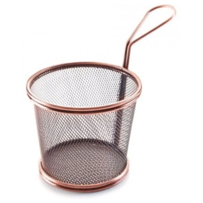 Cesta cónica de acero inoxidable bronce - Ø 12 cm