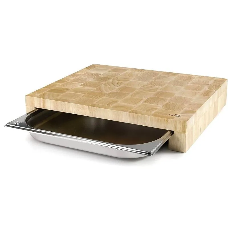 Tabla de cortar de madera - 350 x 290 mm - Cajones GN 2/3 - Espesor 70 mm