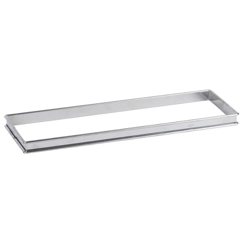 Flan de tarta rectangular de acero inoxidable - 350 x 110 mm