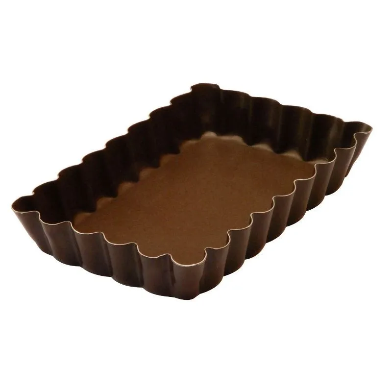 Molde para tartaleta rectangular acanalado - 120 x 75 mm