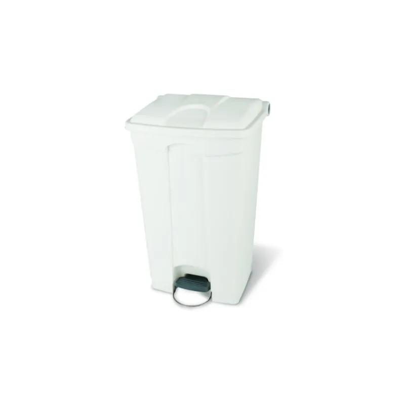 Cubo de basura con pedal blanco - 90 L