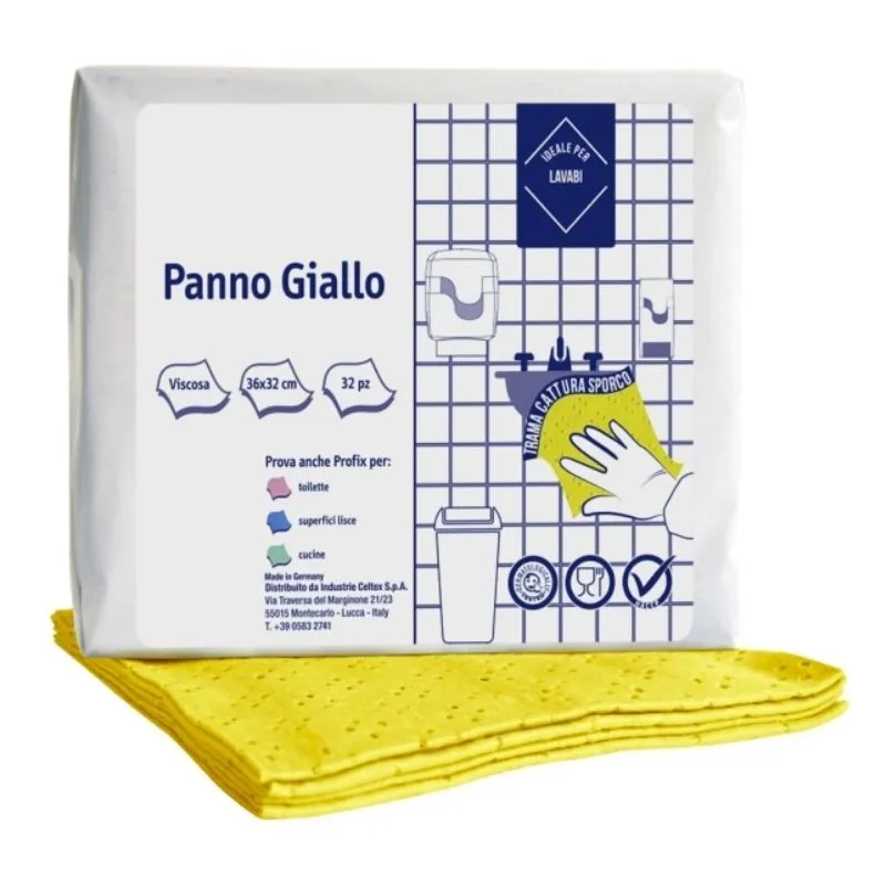 Paño de microfibra amarillo - 360 x 320 mm - Lote de 32