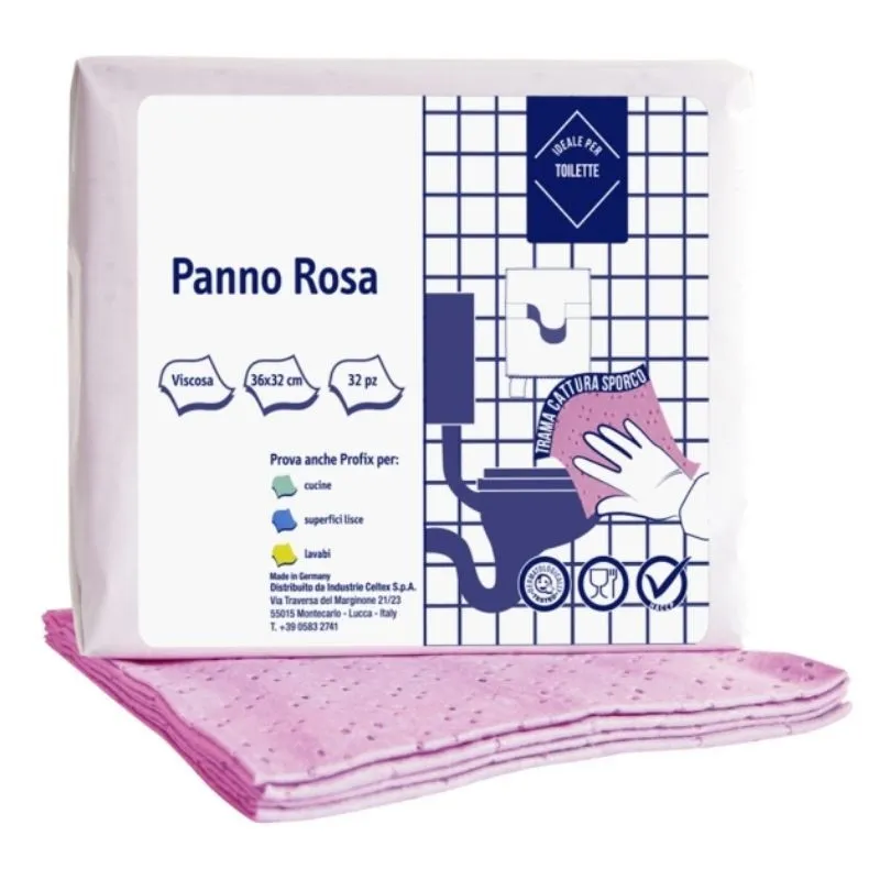 Paño de microfibra rosa - 360 x 320 mm - Lote de 32