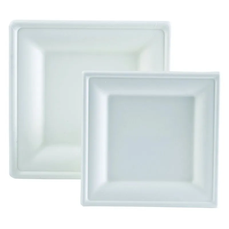 Plato Cuadrado de Bagazo - 200 x 200 mm - Lote de 50
