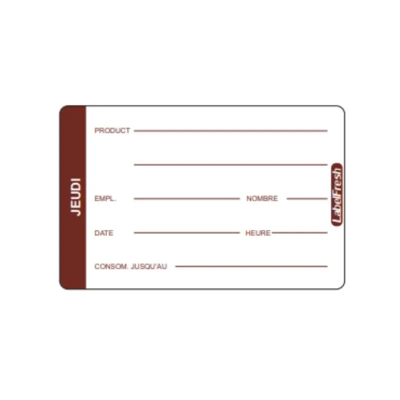Etiqueta de trazabilidad LabelFresh Pro - Jueves - 70 x 45 mm - Lote de 500