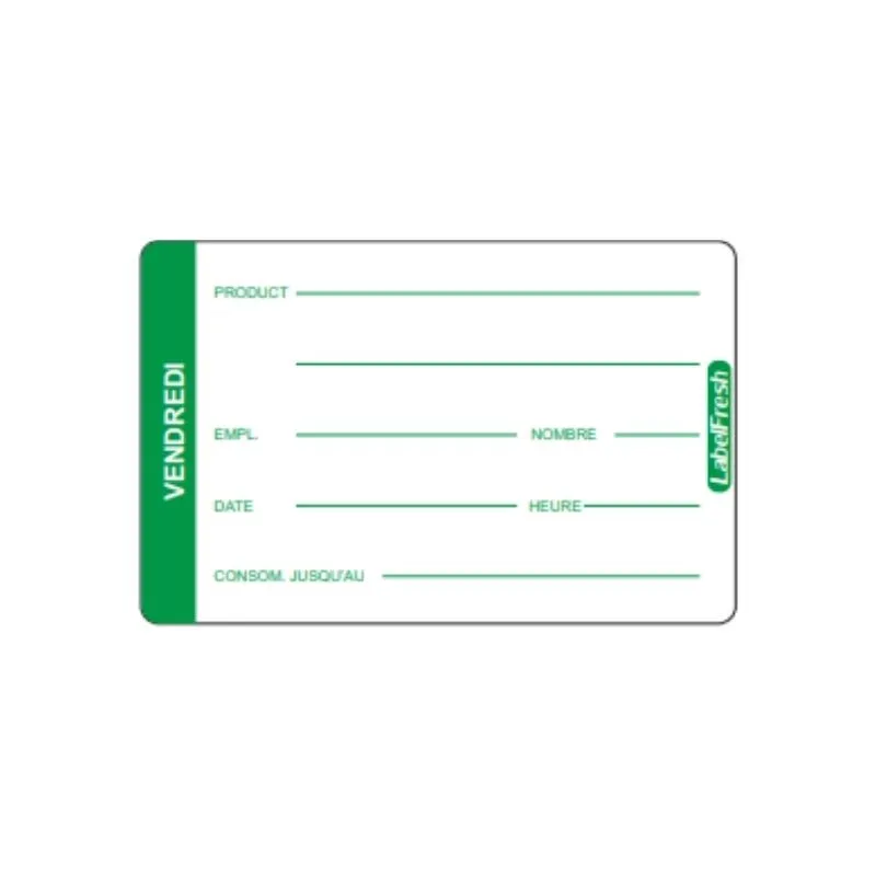 Etiqueta de trazabilidad LabelFresh Pro - Viernes - 70 x 45 mm - Lote de 500