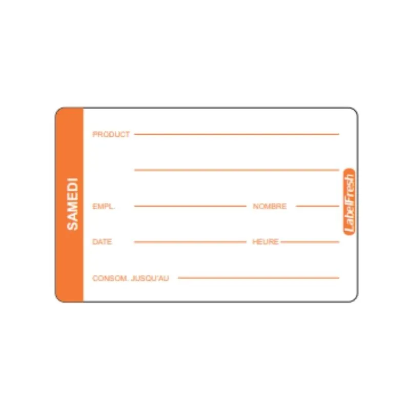 Etiqueta de trazabilidad LabelFresh Pro - Sábado - 70 x 45 mm - Lote de 500