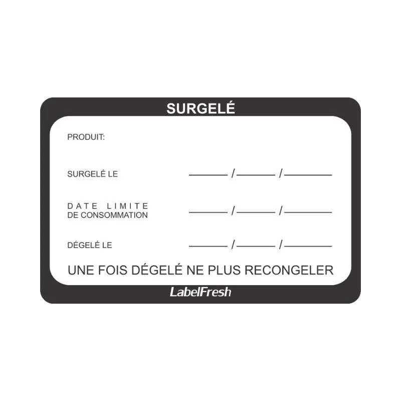 Etiqueta de trazabilidad LabelFresh - Congelados - 70 x 45 mm - Lote de 500