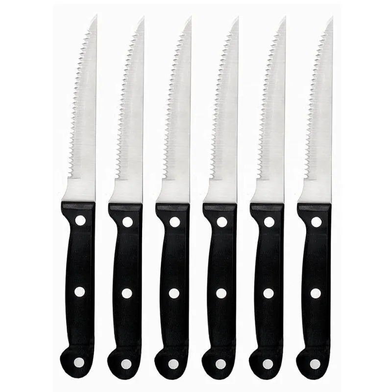 Cuchillo de cocina - Hoja dentada - Lote de 6
