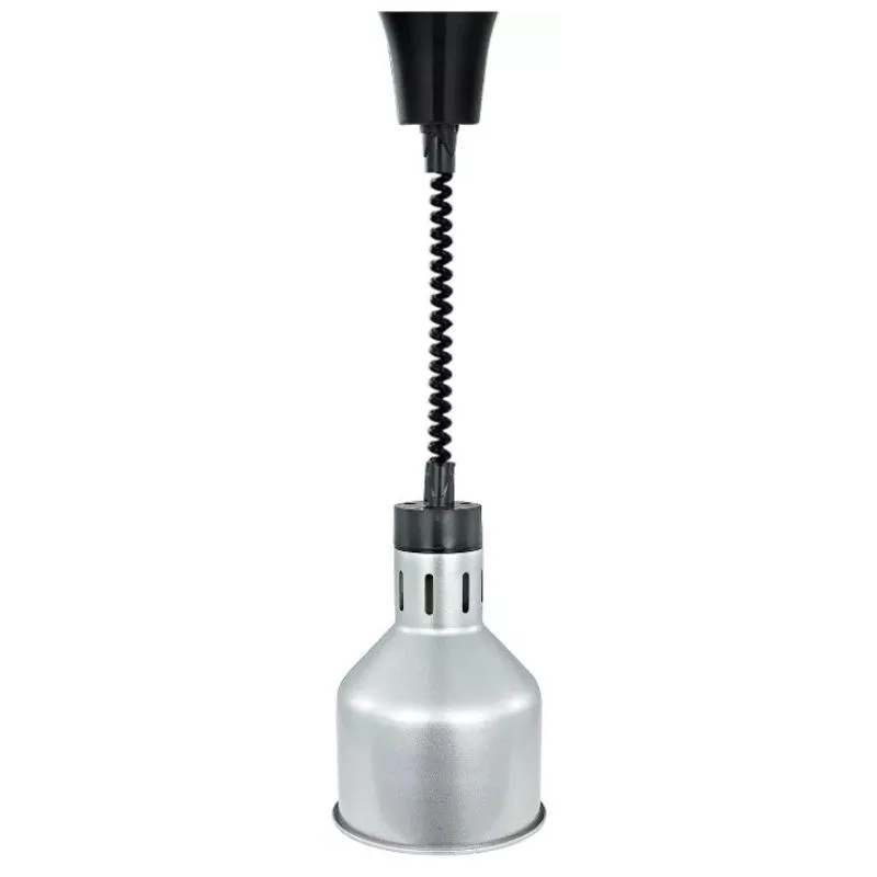 Lámpara Calefactora Profesional 250 W Ø 175 mm con Bombilla, Cable Retráctil, Aspecto Inox, Buffet