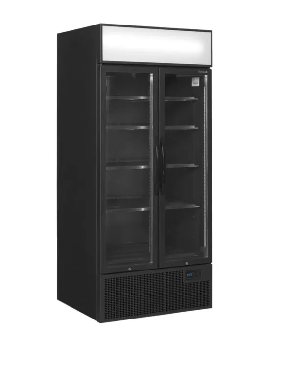 Armario Refrigerado Negro con Canopy - 2 Puertas de Vidrio - 535 L