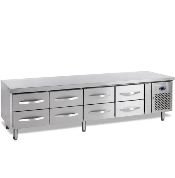 Mesa Refrigerada Positiva de Soubassement GN 1/1 - 350 L - 8 Cajones