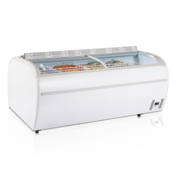 Refrigerador Congelador 2 Tapas Vidrio Curvado Blanco 1255 L